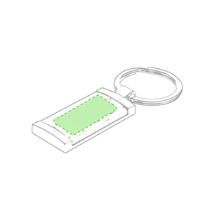 En la superficie plana del llavero